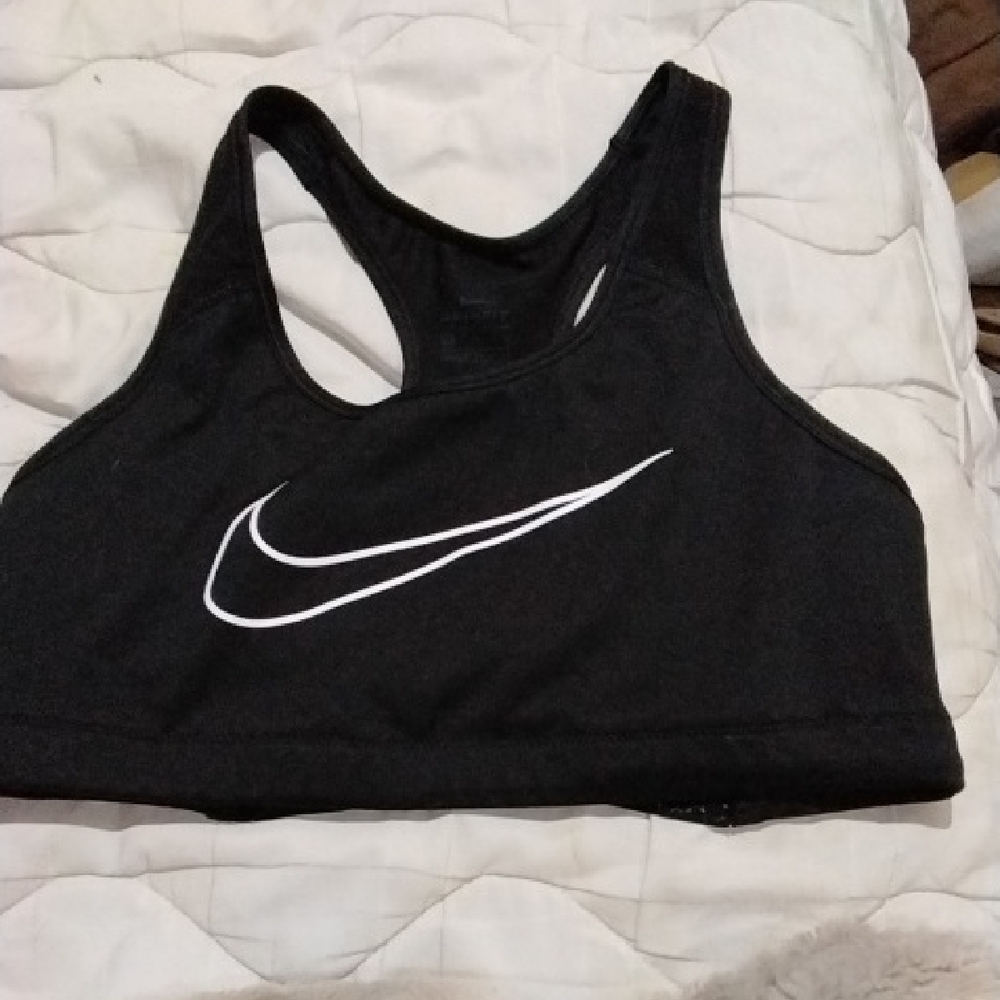 Nike Black Sports Bra with White Logo